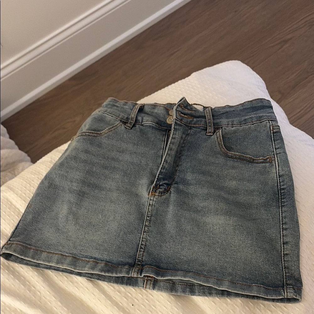 Classic Blue Denim Mini Skirt